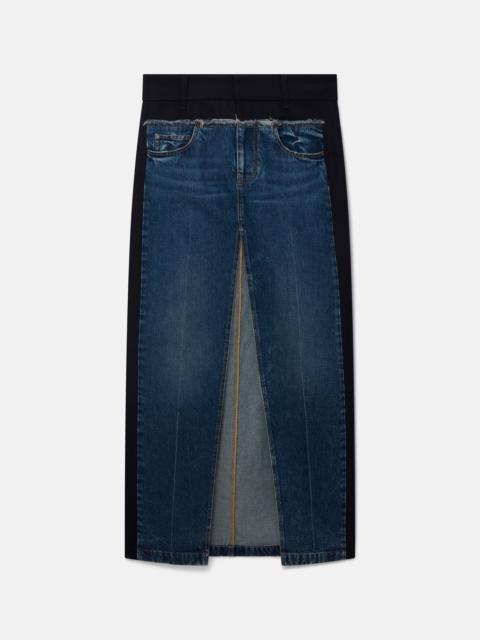 Stella McCartney Twill Panelled Denim Maxi Skirt