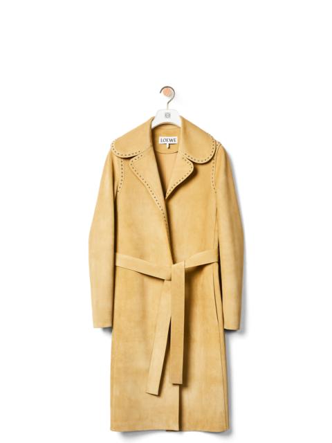 Loewe Studded coat in suede