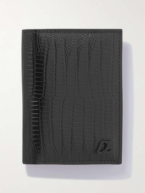 Croc-Effect Leather Cardholder