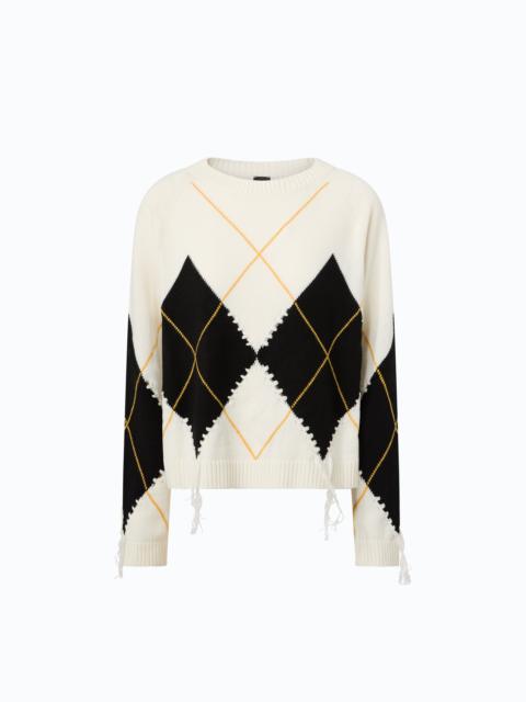 PINKO WOOL AND CASHMERE SWEATER WITH MAXI DIAMONDS