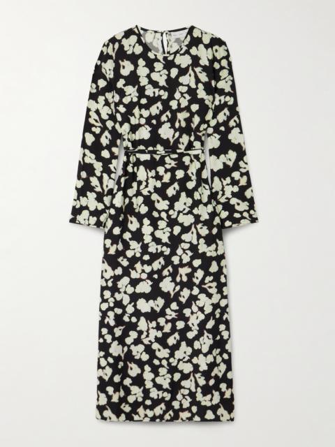 Proenza Schouler Waverly Floral-print Belted Jersey Maxi Dress