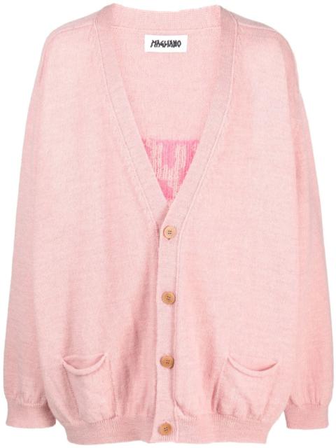 MAGLIANO intarsia-knit logo V-neck cardigan