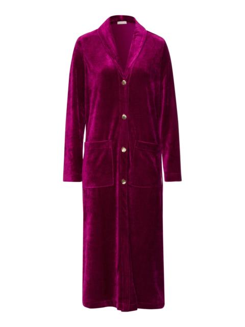 HANRO Favourites Shawl Collar Button Up Velvet Robe