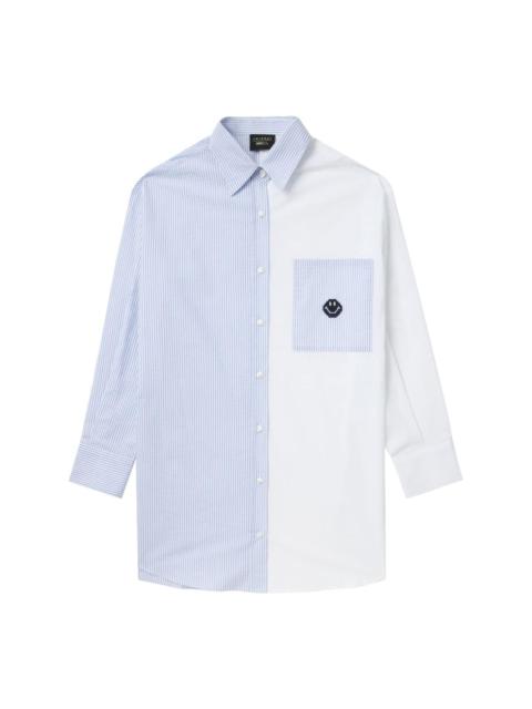 Smiley panelled cotton shirt