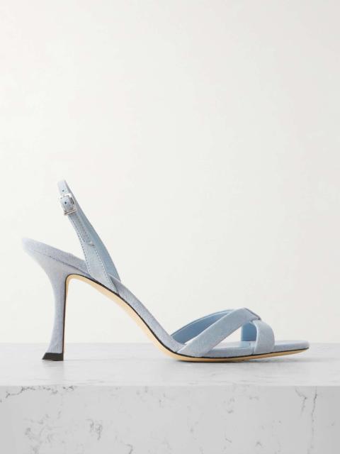 JIMMY CHOO Hawke 70 embellished leather slingback sandals