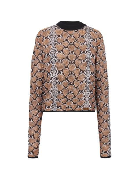 Balmain snakeskin-jacquard jumper