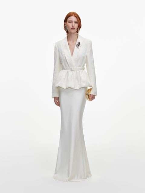 self-portrait Cream Jacquard Tailored Maxi Dress
