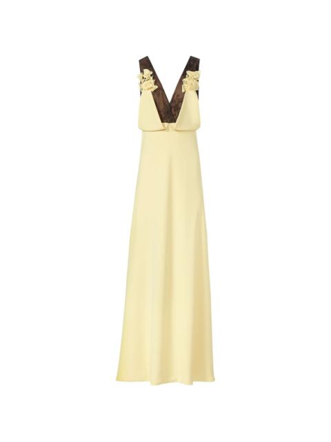 COSTARELLOS Janessa lace floral-appliqué gown