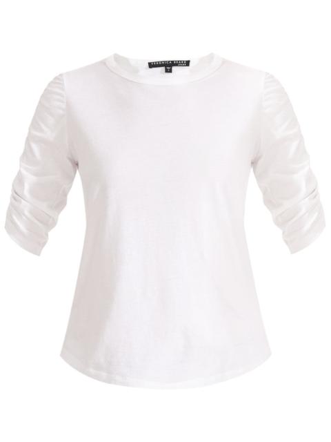 VERONICA BEARD WALDORF RUCHED-SLEEVE TEE