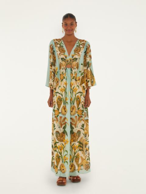 FARM RIO Sand Marine Garden Maxi Dress