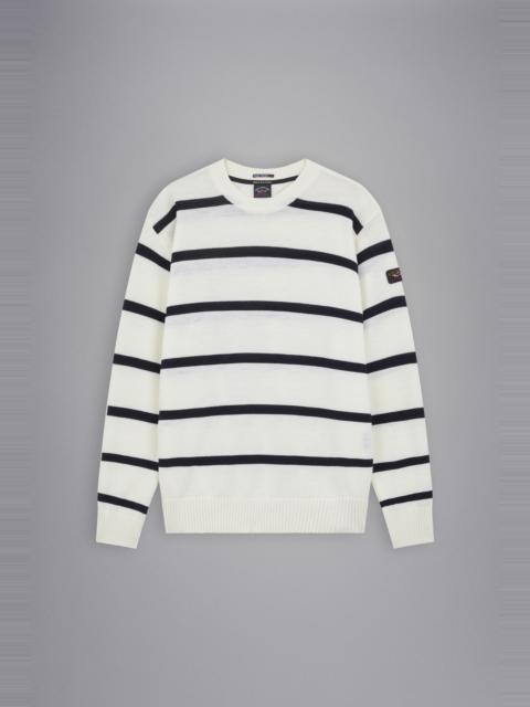 BRETAGNE WOOL CREW NECK WITH ICONIC BADGE