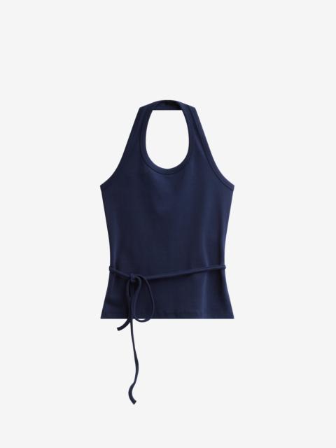 The Frankie Shop Denia Halter Tie Top - Navy
