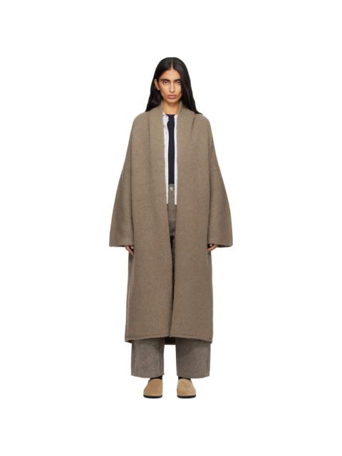 LAUREN MANOOGIAN Beige Long Shawl Cardigan