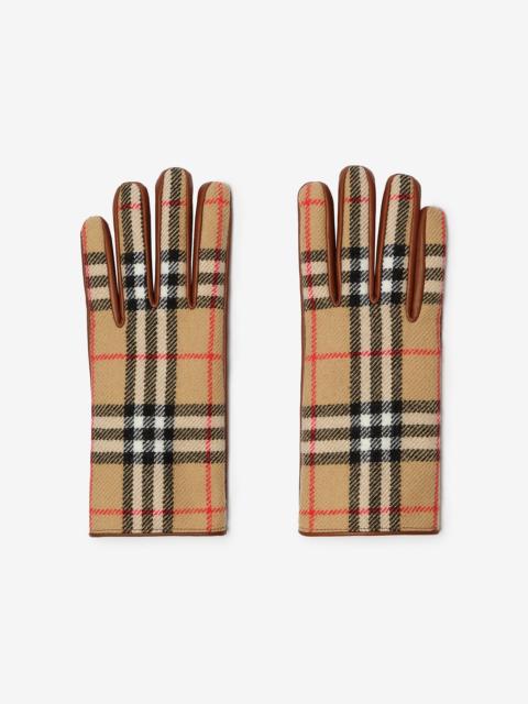 Burberry Check Wool Gloves