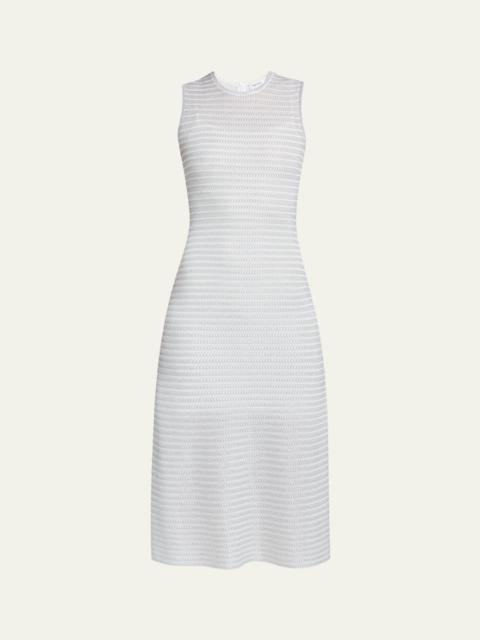 Alexander McQueen Sleeveless Shimmer A-Line Midi Dress