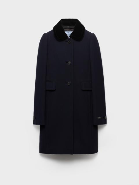 Prada Single-breasted natté fabric coat