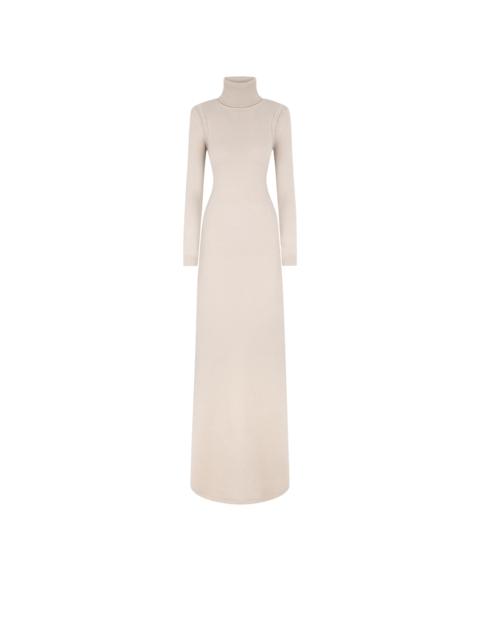 CASHMERE KNIT EVENING DRESS WITH SHOULDER PADS