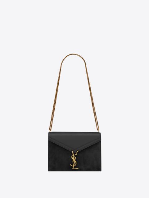 SAINT LAURENT cassandra medium chain bag in box saint laurent leather and suede