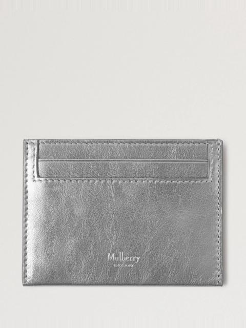 Mulberry Credit Card Slip Pewter Metallic Calf Nappa