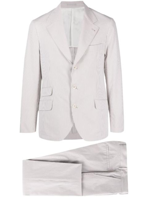Brunello Cucinelli single-breasted striped cotton suit