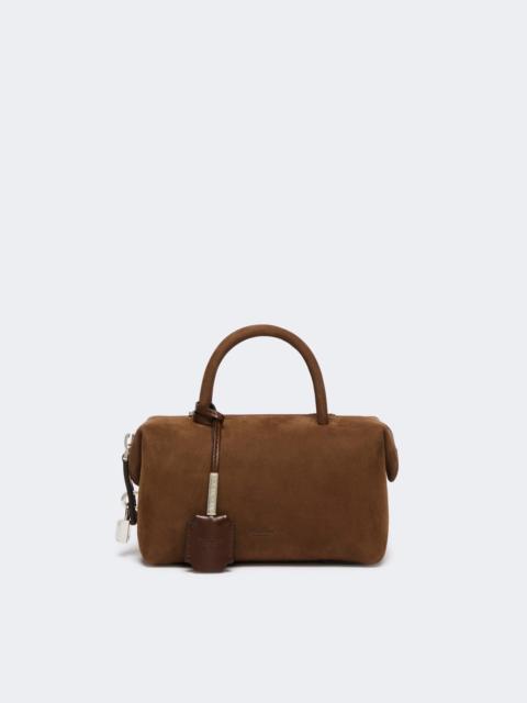 Max Mara HOLDALLSSUEDE Small split-leather Boston bag - COCOA