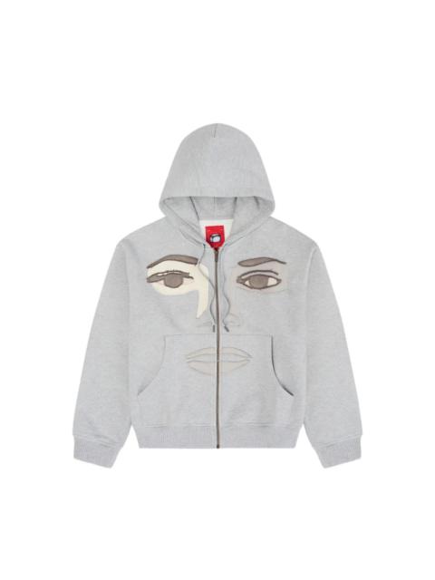 KidSuper PATCHWORK FACE ZIP-UP HOODIE