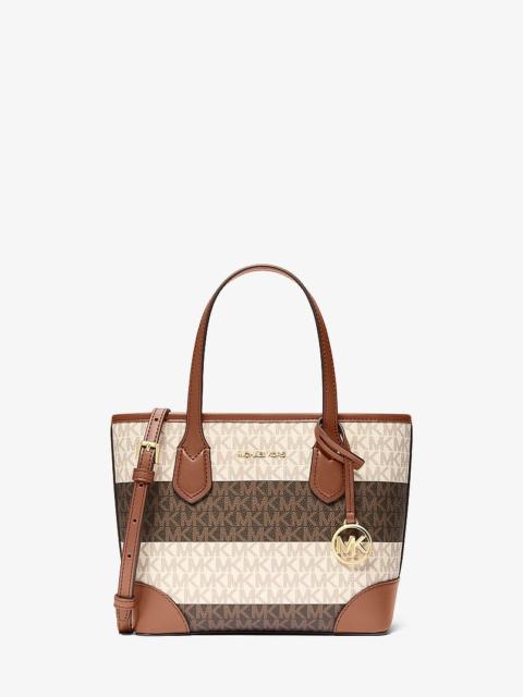 MICHAEL KORS Eva Extra-Small Striped Signature Logo Convertible Tote Bag