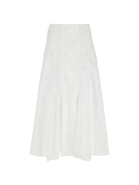 broderie-anglaise poplin skirt