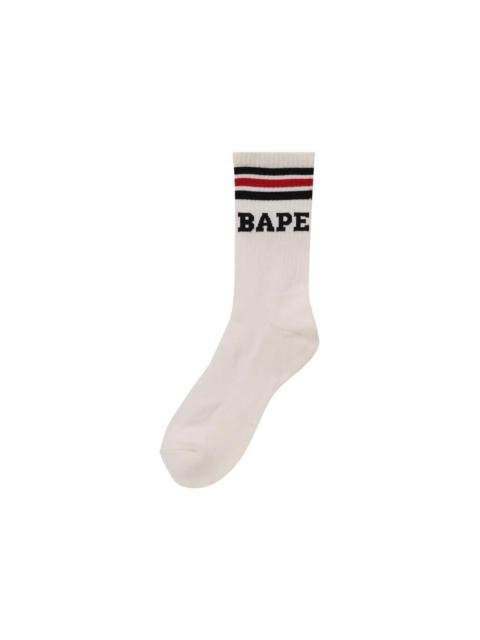 A BATHING APE® BAPE Stripe Socks 'Black/Red'