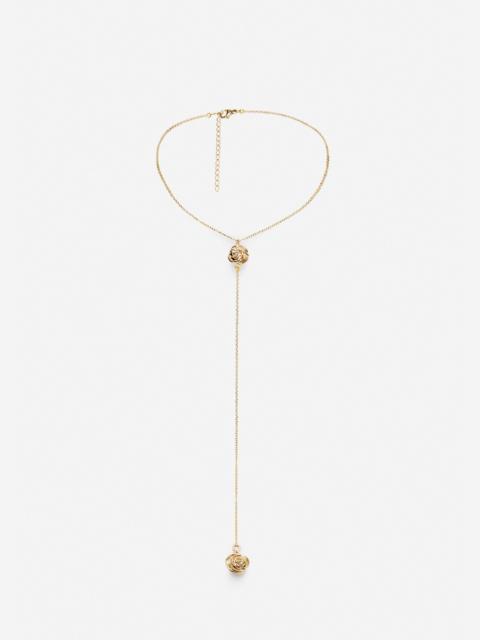 MAGDA BUTRYM Rose drop chain necklace in gold