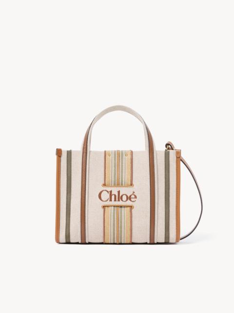 Chloé SMALL WOODY LOOP TOTE BAG IN CANVAS