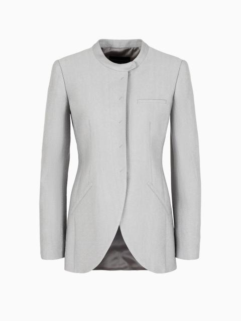 Icon ASV guru-collar jacket in a flowing Lyocell and linen blend armure fabric