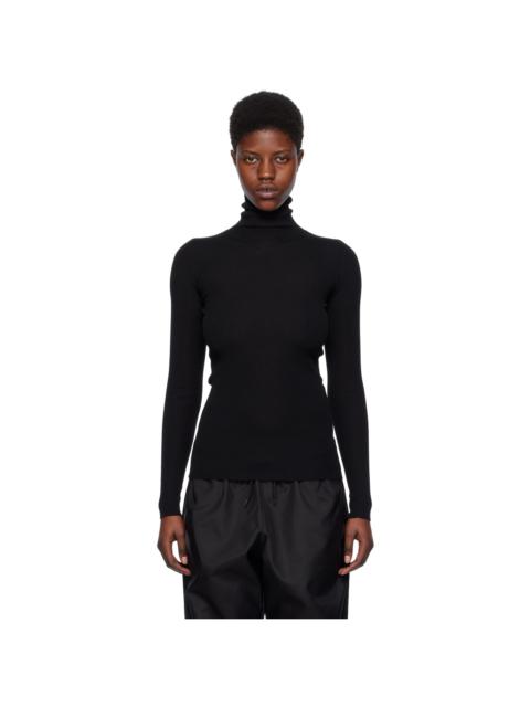 Black Ribbed Turtleneck