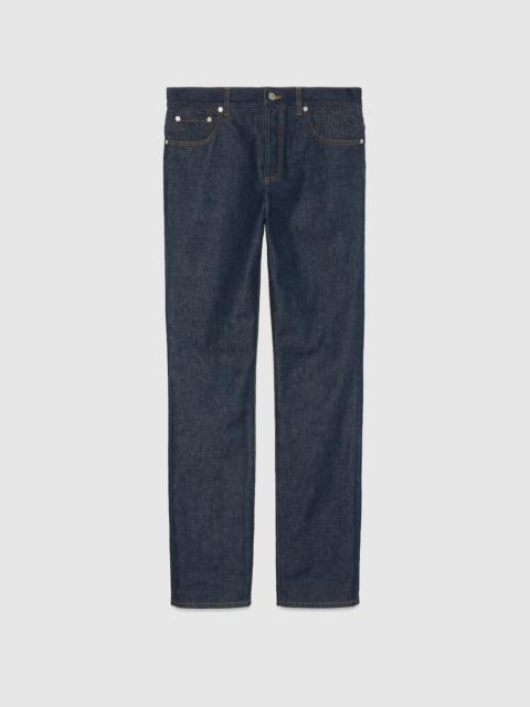 GUCCI Denim pant with GG embossed detail