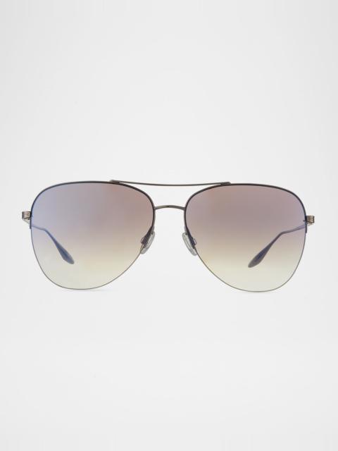 BARTON PERREIRA Chevalier Semi-Rimless Metal Aviator Sunglasses