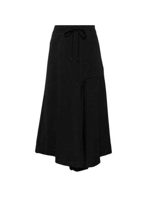 asymmetric drawstring midi skirt