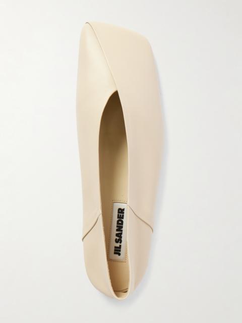 Jil Sander Asymmetric Leather Ballet Flats