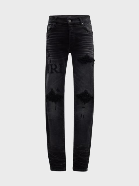 Men's MX1 Applique Slim Distressed Jeans