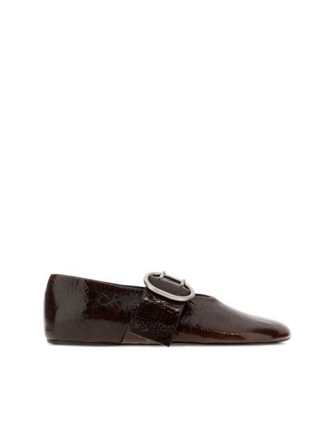 Jil Sander buckle-detail leather ballerina flats
