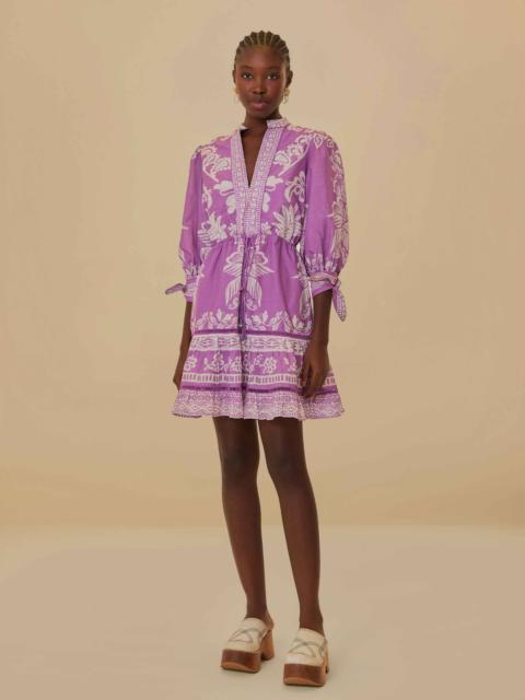 FARM RIO Lilac Sweet Garden Mini Dress