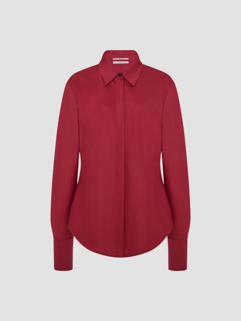 Another Tomorrow Women's Wool Bias Shirt - Pinot Noir