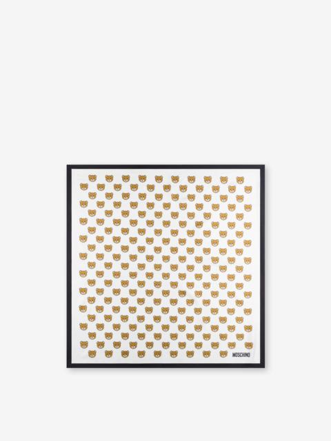 Moschino ALL-OVER TEDDY BEAR SILK SCARF