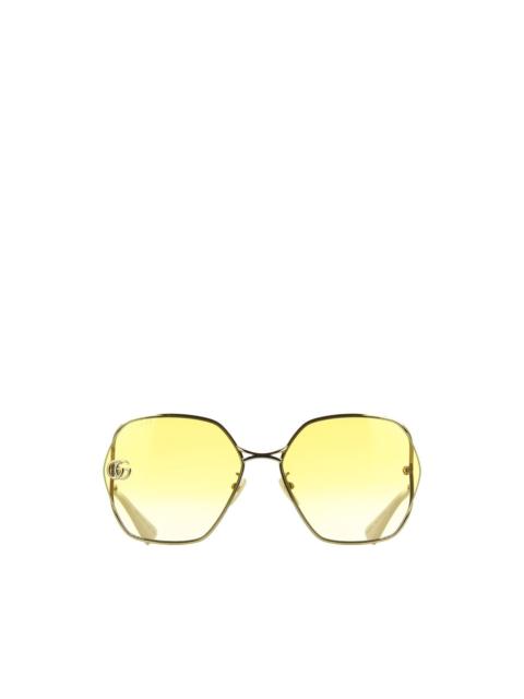 GUCCI Double G geometric-frame sunglasses