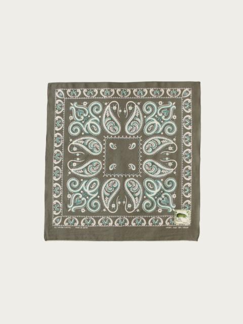 Kapital Fastcolor Selvedge Bandanna (SAMBO Paisely) 20x20 - Khaki