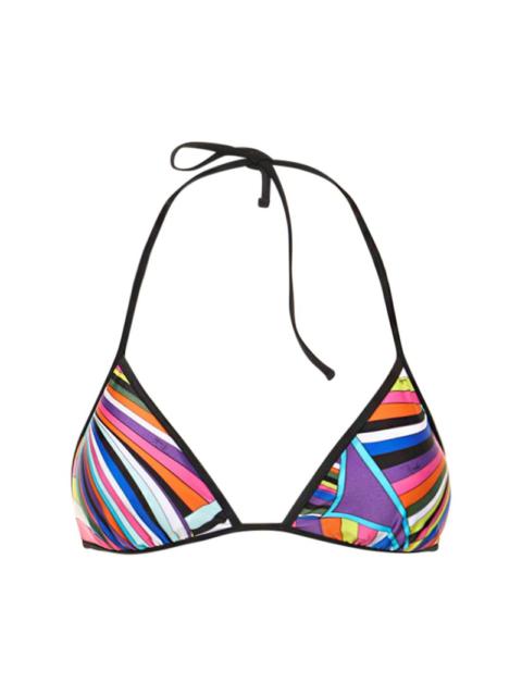 Iride printed Lycra bikini top