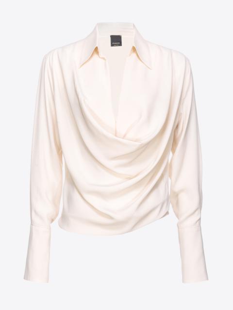 PINKO SILK-BLEND BLOUSE WITH DRAPING