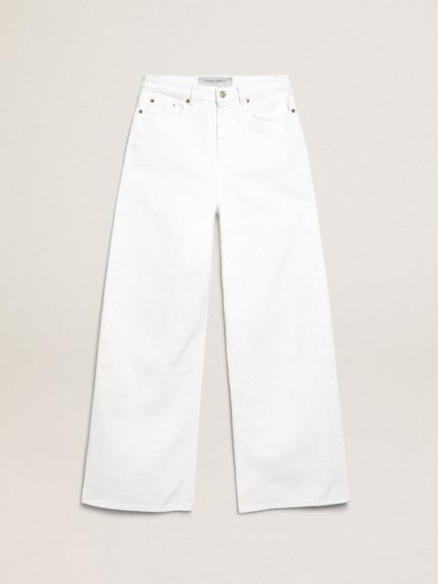 Wide-leg jeans in white bull denim