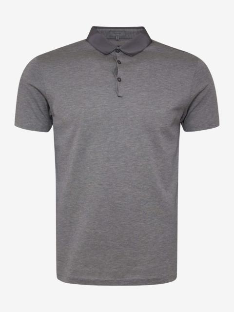 Grey Grosgrain Collar Polo T-Shirt