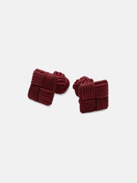 J. PRESS DARK RED COMBO KNOT CUFFLINKS