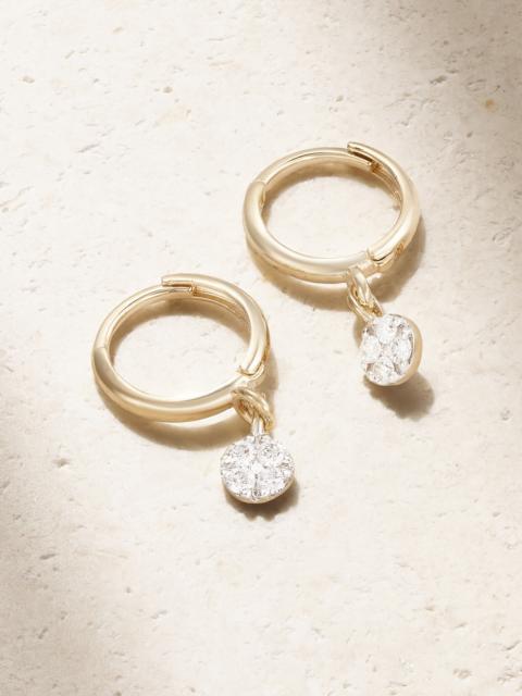 STONE AND STRAND Disco 10-karat Yellow And White Gold Diamond Hoop Earrings